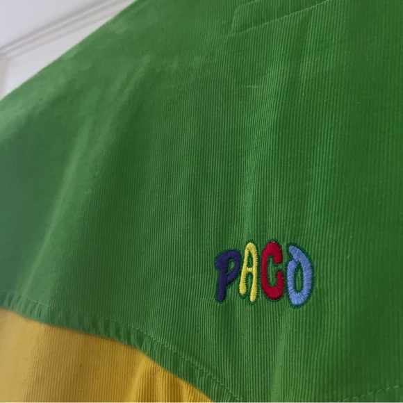 Vintage 90’s corduroy colourblock funky shirt, size Large - Picture 7 of 11